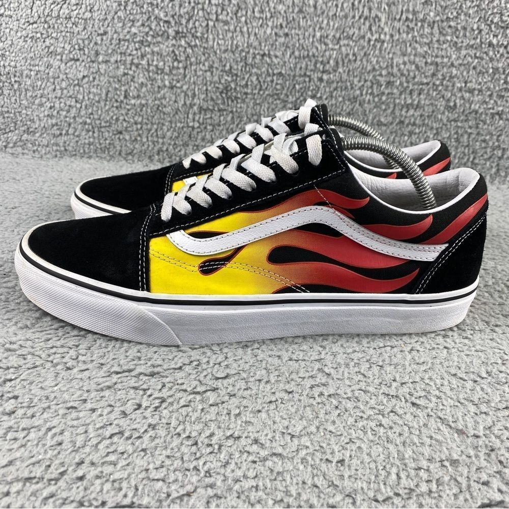 VANS FLAME OLD SKOOL SHOES MANS 11.5 PRINTS LACE UP MULTI COLOR SUEDE SNEAKERS - Picture 5 of 16